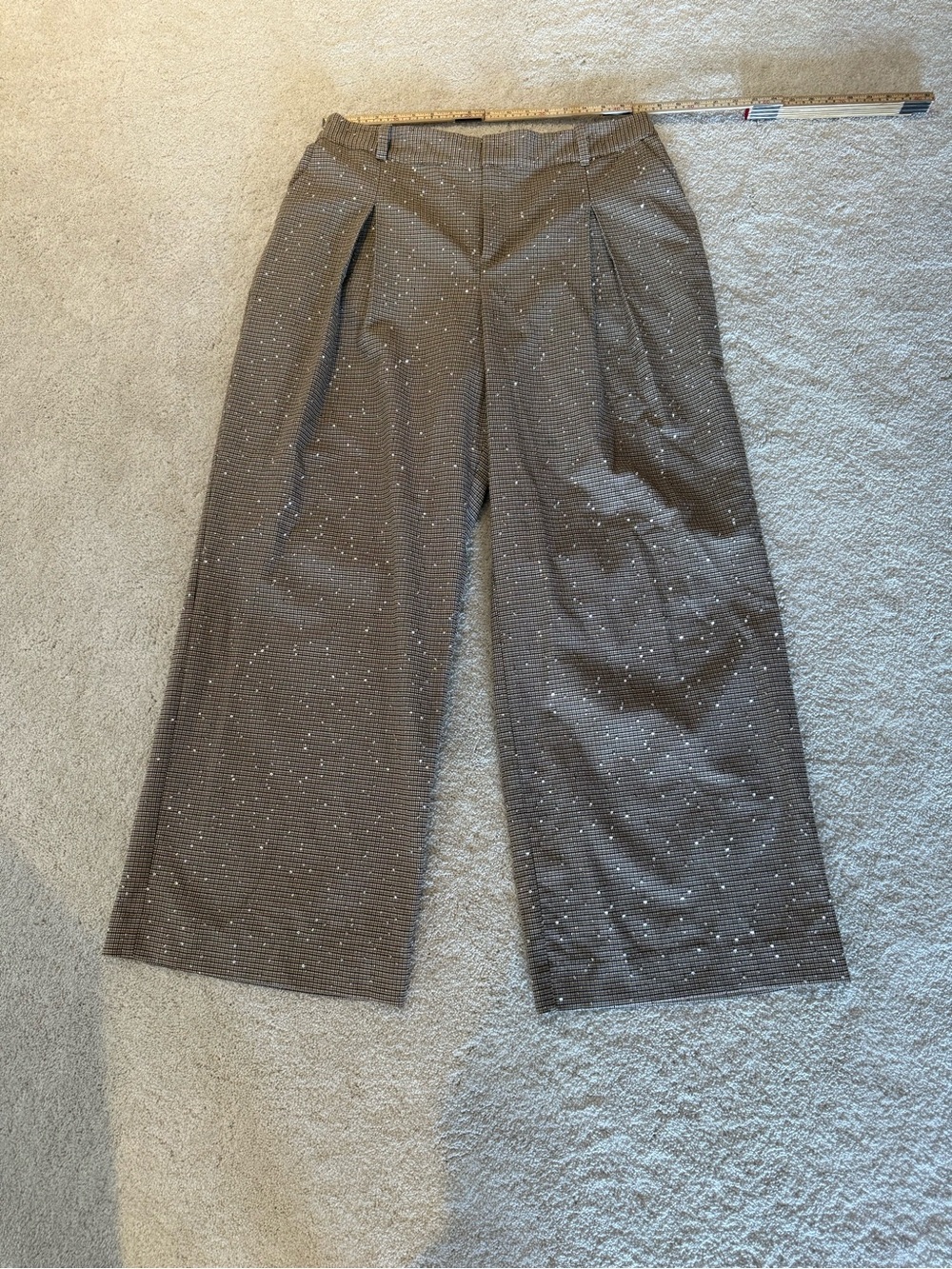 Wide-Leg Brown Speckle Trousers